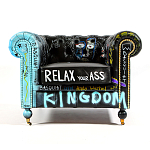 Кресло "Баския и Уорхол" Basquiat Warhol graffiti chair натуральная кожа варинант исполнения - 1 | Loft Concept в Москве