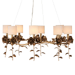 Люстра с каркасом в виде цветков розы и тканевыми абажурами Flowers and Fox Roses варинант исполнения - 1 | Loft Concept в Москве