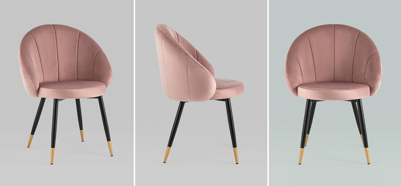 Стул Alberto Chair Розовый Велюр Стул Alberto Chair Розовый Велюр - Loft-Concept в Москве