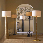 Торшер с цилиндрическим тканевым абажуром на каркасе волнистой формы Rotation варинант исполнения - 4 | Loft Concept в Москве