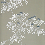 Обои ручная роспись Silk Tree Special Colourway on Pale Grey dyed silk варинант исполнения - 1 | Loft Concept в Москве