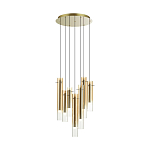 Люстра каскадная с 7-ю цилиндрическими плафонами из стекла Luminous Cylinders варинант исполнения - 4 | Loft Concept в Москве