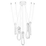 Подвесной светильник белого цвета с 6-ю изогнутыми плафонами Flow Loop варинант исполнения - 2 | Loft Concept в Москве