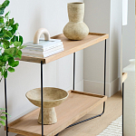 Консоль деревянной столешницей и полкой Wooden Table Top and Shelf варинант исполнения - 5 | Loft Concept в Москве