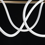 Люстра подвесная круглая золотого цвета с белыми изогнутыми световыми линиями Luke Lampco Tracer Lamp варинант исполнения - 9 | Loft Concept в Москве