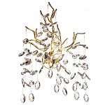 Бра с ветвистым каркасом и стеклянными подвесами цвет золото Golden Leaf Fall варинант исполнения - 1 | Loft Concept в Москве