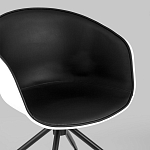 Офисное кресло из пластика с мягким сиденьем Eggshell Black варинант исполнения - 7 | Loft Concept в Москве