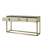 Консоль прямоугольная на золотом каркасе с 2-мя ящиками Warwick варинант исполнения - 2 | Loft Concept в Москве