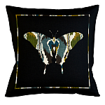 Подушка декоративная бабочка сине-зелёный орнамент Ikat Pattern варинант исполнения - 1 | Loft Concept в Москве