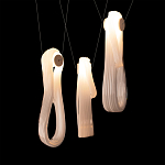 Подвесной светильник белого цвета с 3-мя изогнутыми плафонами Flow Loop варинант исполнения - 6 | Loft Concept в Москве