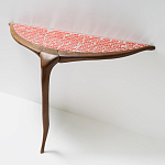 Дизайнерская консоль деревянная на одной ножке Poltronova Gallino Connsole Table варинант исполнения - 3 | Loft Concept в Москве