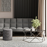 Пуф Three Gray в ткани букле серого цвета варинант исполнения - 3 | Loft Concept в Москве