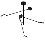 Потолочный светильник светодиодный с тремя лампами черный металл Bendik  варинант исполнения - 1 | Loft Concept в Москве