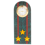 Часы подарочные погон полковник МВД из натурального камня Змеевик Military Clock варинант исполнения - 1 | Loft Concept в Москве
