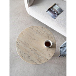 Столик приставной с круглой столешницей Textured Cream Table варинант исполнения - 5 | Loft Concept в Москве