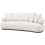 Трехместный диван с обивкой букле молочного цвета Leonois Boucle Sofa варинант исполнения - 2 | Loft Concept в Москве