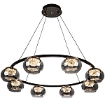 Люстра с круглыми плафонами из дымчато-серого стекла IONA Grey Glass Chandelier 8 варинант исполнения - 2 | Loft Concept в Москве