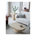 Столик кофейный кремового цвета с овальной столешницей и круглым основанием Cream Dalmen Table варинант исполнения - 9 | Loft Concept в Москве