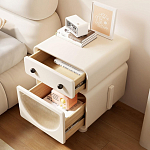 Тумбочка прикроватная с ящиком и стеклянной дверцей Робот Robot Bedside варинант исполнения - 1 | Loft Concept в Москве