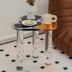 Дизайнерский журнальный стол с фигурной столешницей на 3-х прозрачных ножках Rahakif варинант исполнения - 3 | Loft Concept в Москве