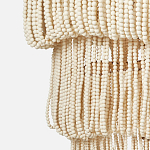 Трехъярусная люстра с подвесками из круглых деревянных бусин белая White Beads Three-tier Chandelier  варинант исполнения - 7 | Loft Concept в Москве