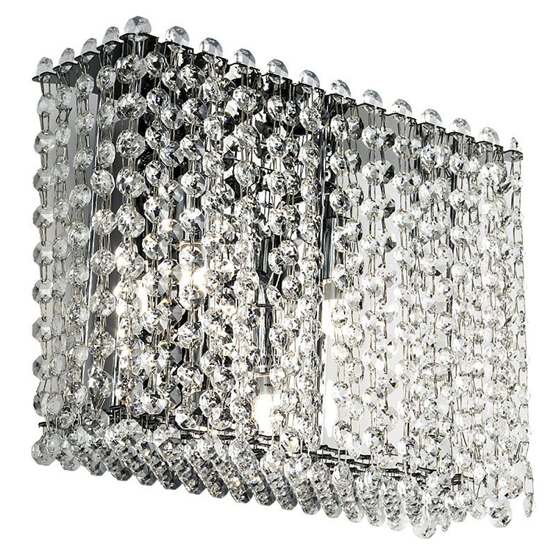      Crystal Art Chrome Rectangular Wall Lamp     | Loft Concept 