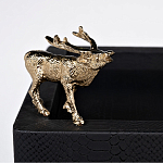 Стол сервировочный кожаный с декором в виде золотистой фигуркой лося Embodiment of Style варинант исполнения - 2 | Loft Concept в Москве