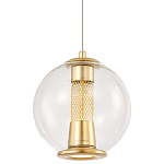 Подвесной светильник с плафоном в форме шара Inner Gleam Orb gold варинант исполнения - 1 | Loft Concept в Москве