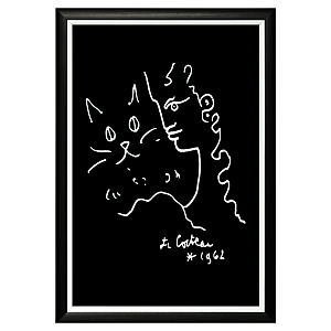 Постер White Silhouette Cat Poster