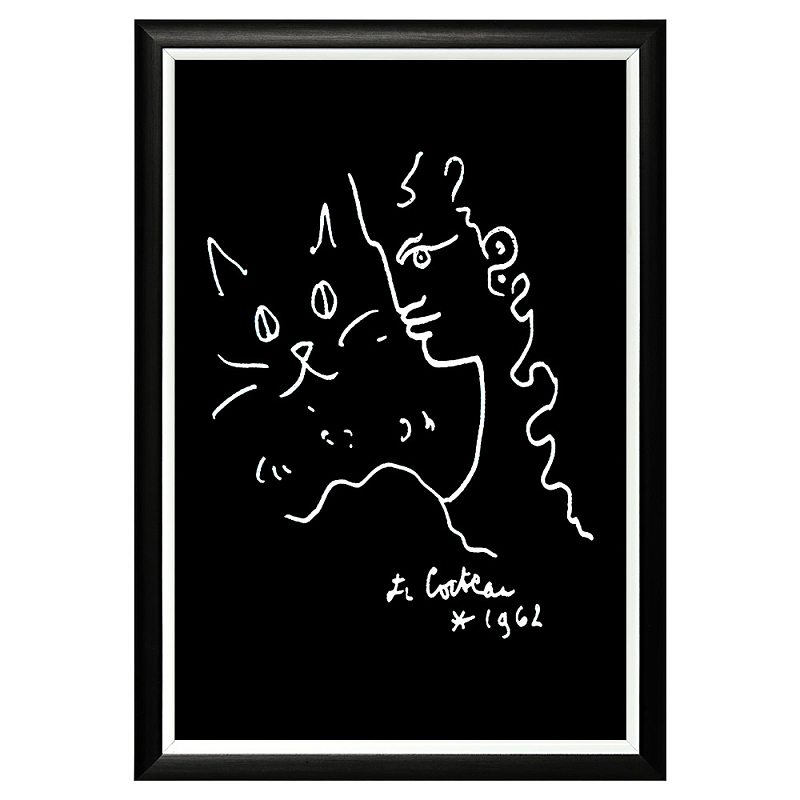  White Silhouette Cat Poster     | Loft Concept 