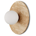 Бра в виде диска с плафоном из матового белого стекла Marble Glow варинант исполнения - 1 | Loft Concept в Москве