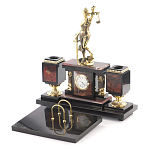 Настольный письменный набор из яшмы с часами в подарочной упаковке Manager Organizer варинант исполнения - 2 | Loft Concept в Москве