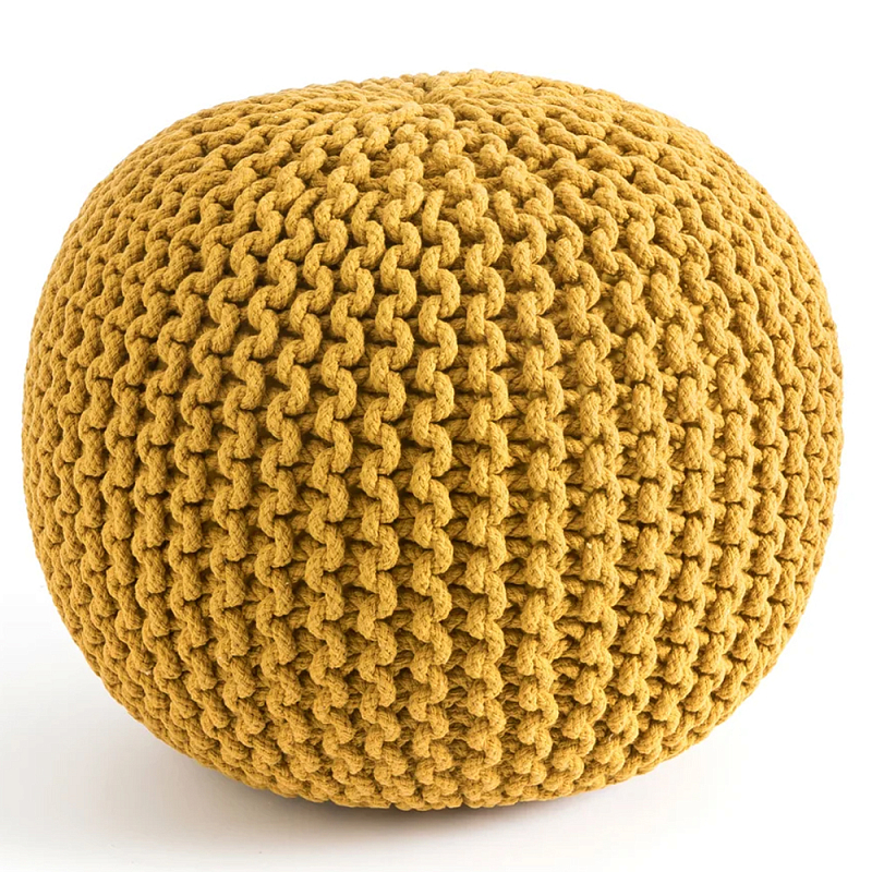    Yellow Knitted Ball Pouf    | Loft Concept 
