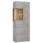 Шкаф-витрина двухдверная с фасадом цвета серый бетон Grace of Furniture варинант исполнения - 2 | Loft Concept в Москве