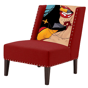 FUN Armchair "Super woman" Red Дизайнерское кресло с цветным принтом
