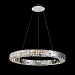 Люстра серебряная в форме кольца с мозаичным хрустальным оформлением Sparks of Crystal варинант исполнения - 3 | Loft Concept в Москве