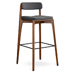 Барный стул из массива ясеня с обивкой из рогожки Elegant Ash варинант исполнения - 3 | Loft Concept в Москве