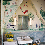 Обои ручная роспись Promenade Original colourway on cream painted silk варинант исполнения - 1 | Loft Concept в Москве