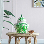 Ваза с зелёными листьями и крышкой Vase Green Leaves варинант исполнения - 5 | Loft Concept в Москве