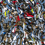 Ковер прямоугольный разноцветный из джинсовой одежды Zero Waste варинант исполнения - 2 | Loft Concept в Москве