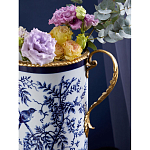 Ваза с бронзовыми ручками и синим цветочным узором Blue & White Ornament варинант исполнения - 6 | Loft Concept в Москве