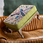 Банкетка из массива бука с изображением птиц и цветов Beige Green Chinoiserie Garden Banquette варинант исполнения - 2 | Loft Concept в Москве