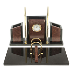 Настольный письменный набор из лемезита и змеевика с часами Royal Accessory варинант исполнения - 1 | Loft Concept в Москве