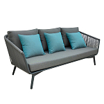 Диван трехместный уличный серый Gray Fiber варинант исполнения - 1 | Loft Concept в Москве