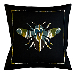 Подушка декоративная пчела сине-зелёный орнамент Ikat Pattern варинант исполнения - 1 | Loft Concept в Москве