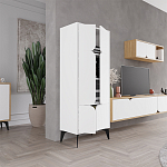 Комод белый с 4-мя дверцами на металлических ножках SPARK MULTIPURPOSE CABINET WHITE варинант исполнения - 8 | Loft Concept в Москве