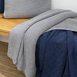 Плед из хлопка серого цвета Waffle Comfort варинант исполнения - 4 | Loft Concept в Москве