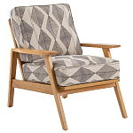 Кресло с каркасом из массива дуба Deniaud Oak Rhombus Beige Armchair варинант исполнения - 1 | Loft Concept в Москве