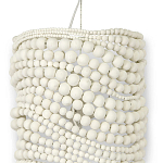 Настенный бра декорированный деревянными белыми круглыми бусинами White Wooden Beads Wall Lamp варинант исполнения - 2 | Loft Concept в Москве