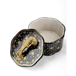 Шкатулка черного цвета с крышкой с фигуркой льва Eden Garden варинант исполнения - 4 | Loft Concept в Москве